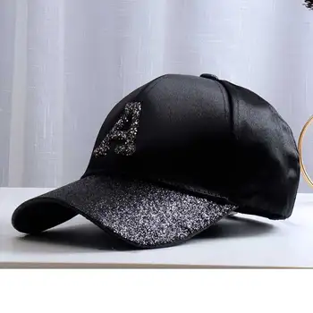 Prekės Ženklo Mados Blingbling Reguliuojamas Beisbolo Kepuraitę Moterų Rudenį Laišką Diamond Kepurės Žiemos Lauko Storas Šiltas Pliušinis Skrybėlę, Moteris