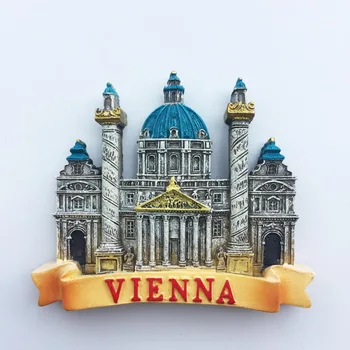 QIQIPP Europos Austrija Vienos orientyrą Carl Katedra turizmo suvenyrų magnetinio šaldytuvas lipdukas lydintis vertus dovana