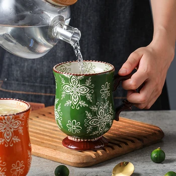 Rankomis dažyti Japonų keramikos puodelis buitiniai vandens taurės moterų kūrybos avižiniai pusryčiai puodelio kavos puodelio