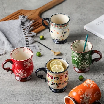 Rankomis dažyti Japonų keramikos puodelis buitiniai vandens taurės moterų kūrybos avižiniai pusryčiai puodelio kavos puodelio Nuotrauka 2