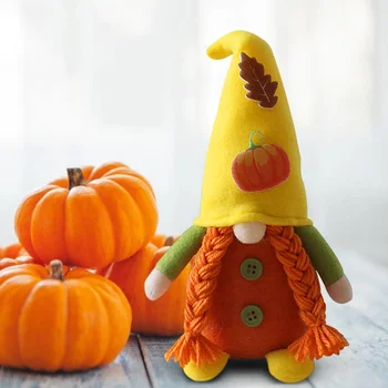 Rudenį Gnome Pliušinis Beveidis Lėlės Ornamentu Padėkos Dekoras Nuotrauka 2