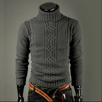 Rudenį ir žiemą Europoje ir Amerikoje vyrų megztinis atvartas ilgomis rankovėmis megztinis vyrams yra didelė sweater mens drabužiai