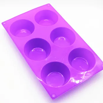Silikono formos 6 ertmės cilindro formos, minkštas tortas šokolado pelėsių kepimo formą ledo pelėsių 