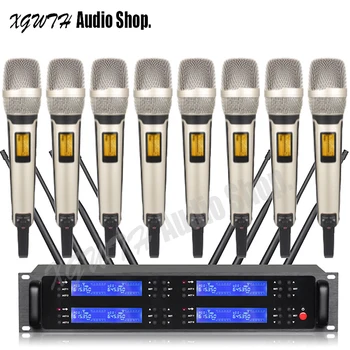 SKM9000 UHF Bevielio Mikrofono Sistema, 8 Nešiojamą Etape Karaoke KTV Dainininkai DJ Bevielio Mikrofono UHF 600MHz Paskambino Kolonėlė