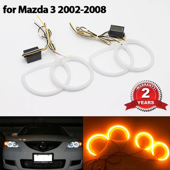 SMD Šviesos Medvilnės Zjeżdżalnia LED Angel Eye Halo Žiedas Rinkinys tinka Mazda 3 mazda3 BK 2003-2008 m.