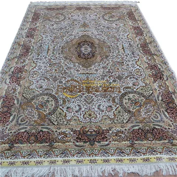 Subtilus Gėlių Namuose natūralaus šilko persų kilimas turkijos rištiniai rankų darbo kilimas