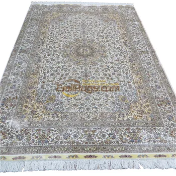 Subtilus Gėlių Namuose natūralaus šilko persų kilimas turkijos rištiniai rankų darbo kilimas Nuotrauka 2