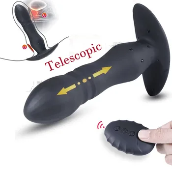 Teleskopinis Dildo Vibratorius Anal plug Prostatos Massager Sekso žaisliukai Vyrams Masturbator G-Spot Makšties Butt Plug Sekso žaisliukai Vyrams Gėjams