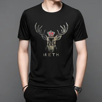 Trumpas rankovėmis marškinėliai vyriški vasaros 2022 naujų karšto korėjos spausdinimo tendencija, atsitiktinis, kietas spalvos, apvalios kaklo plonas T-shirt
