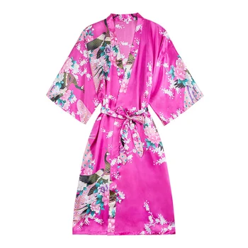 Trumpas Stiliaus Asain Japonų Stiliaus Kimono Yukata Suknelė Haori Moteris Miegoti Naktį Dėvėti Maudymosi Chalatai Rytų Kinijos Šilko Pižama Nuotrauka 2