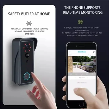 Tuya Smart Video Doorbell 1080P WIFI Duris Telefono PIR Judesio Infraraudonųjų spindulių Naktinio Matymo Doorbell Belaidžio Saugumo kamerų Nuotrauka 2