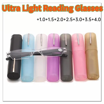 Ultra Light Skaitymo Akiniai Su Byla PC Rėmo Sakų Lęšiai Presbyopia Unisex Akiniai Toli Žvilgsnio Akių Regos Priežiūrą +1.0~+4.0