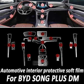 Už BYD DAINA PLIUS DMi 2022 2023 Automobilio Multimedijos ekrane Centras Įrankių Skydelis Skaidrios TPU Automobilių Interjero Apsauginės Plėvelės