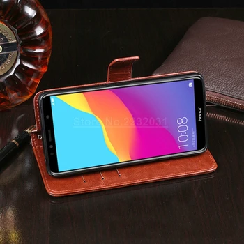 Už Garbę 7A Pro Padengti Prabangus Odinis Telefono dėklas, Skirtas Huawei Honor 7 Pro Apsaugos Flip Case Originalus Huawey Piniginės Atveju Nuotrauka 2