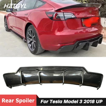 V Stilius Anglies Pluošto Medžiagą, Galinis Bamperis Lūpų Spoileris, Difuzorius Už Tesla Model 3 Tiuningo Iki 2018 M.