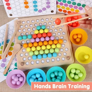 Vaikiški mediniai žaislai, rankų smegenų mokymo karoliukai dėlionės žaidimai vaikų matematikos ikimokyklinio ugdymo žaislai