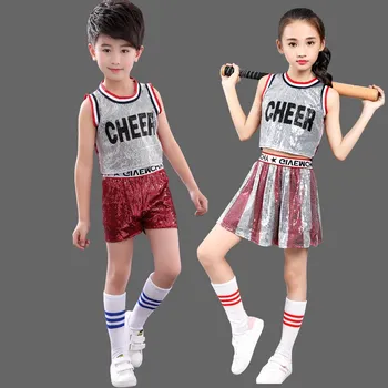 Vaikų veiklos drabužius džiazo šokio china kostiumai vaikų darželis šiuolaikinių šokių drabužiai berniukui ir mergaičių kostiumai cheerleaders