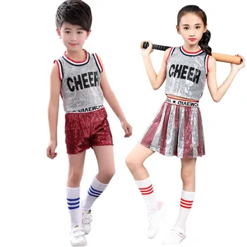 Vaikų veiklos drabužius džiazo šokio china kostiumai vaikų darželis šiuolaikinių šokių drabužiai berniukui ir mergaičių kostiumai cheerleaders Nuotrauka 2
