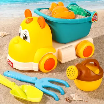 Vasaros Lauko Žaidimai Paplūdimio Aksesuarai Vaikams Žaisti Smėlio Paplūdimys, Vandens Kūdikių Žaislų Dovanos Keturių Ratinių Krepšelį smėlio laikrodis Žaislai Vaikams