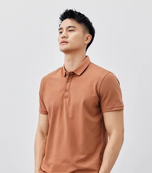 Vyriški laisvalaikio trumpas rankovėmis polo marškinėliai, vyriški vasaros naują vientisos spalvos pusė rankovėmis Atvartas T-shirt. J8489 Nuotrauka 2