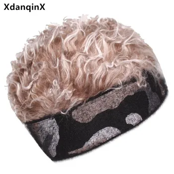 XdanqinX Naujovė Beanies Skrybėlės Moterims Ir Vyrams Perukas Prop Skrybėlę Hip-Hop Skrybėlę Naujas Žiemos Pora Skrybėlės Atsitiktinis Sporto Bžūp Snapback Cap