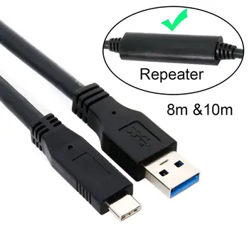 Xiwai USB-C USB 3.1 C Tipo Vyras su USB3.0 Type A Male Duomenų GL3523 Kartotuvas Kabelis 10m 8m 5m Tablet & Telefonu & Kietajame Diske Nuotrauka 2