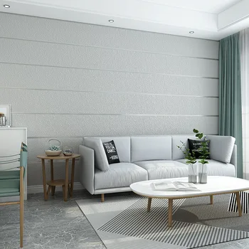 Šiaurės Europos Stiliaus Modernus Paprasto Fono Sienos neaustinių Sienos Popieriaus 3D Reljefo Imitacija Deerskin Aksomo Televizijos Sienos Nuotrauka 2