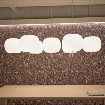 Šiaurės linijinis pakabukas šviesos Kundalini Kushi LED Šviesos Kambarį italų dizainas minimalistinis, šviesos, Stiklo baltos juostos pakabukas šviesos