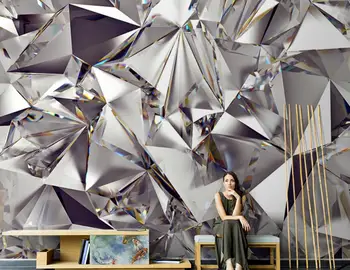 Šiaurės šalių šiuolaikinio minimalistinio metalo geometrinis estetinį tapetų kambarį, TV foną, sienos užsakymą freskos papel de parede