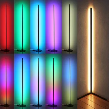 Šiuolaikinių LED Kampe RGBW Grindų Lempos Paprastos LED Lazdele Grindų Lempos Kambarį Miegamojo Atmosferą, Nuolatinis Patalpų Šviesos Armatūra Nuotrauka 2
