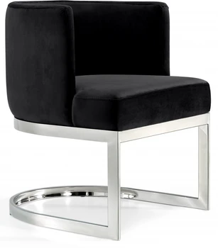 Šiuolaikinės aksomo valgomojo kėdė vientisos spalvos metalinės kojos, Vieno valgomojo baldai virtuvės kietas valgomojo Kėdė namų valgomojo stalas