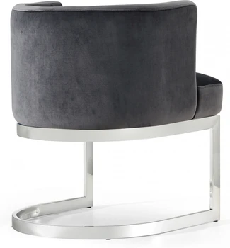 Šiuolaikinės aksomo valgomojo kėdė vientisos spalvos metalinės kojos, Vieno valgomojo baldai virtuvės kietas valgomojo Kėdė namų valgomojo stalas Nuotrauka 2