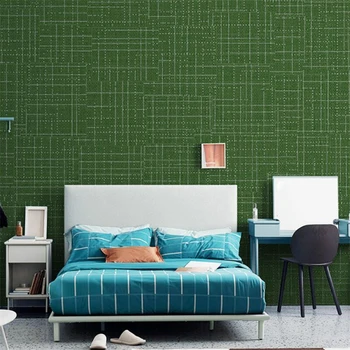 Šiuolaikinės paprasta, aiškia, mėlynos vientisos spalvos lino modelis žalia tapetai gyvenimo kambario, miegamasis fono sienos popieriaus tamsiai žalia фотообои