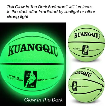 Švyti Tamsoje Krepšinio Reguliarus Dydis #7 Higroskopiniai, Streetball Atspindintis Holografinis Krepšinio Kamuolys už Naktį Žaidimas Dovanų Nuotrauka 2