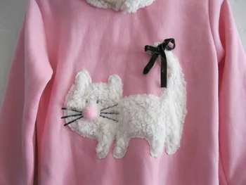 žiemos hoodies merginos kitty cat bliuzono Lilliput naują iki 2017 m. vaikų drabužių mergaičių hoodies Nuotrauka 2
